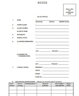 6 Simple Biodata Format For Job Application Car Insurance And Sample Contracts
