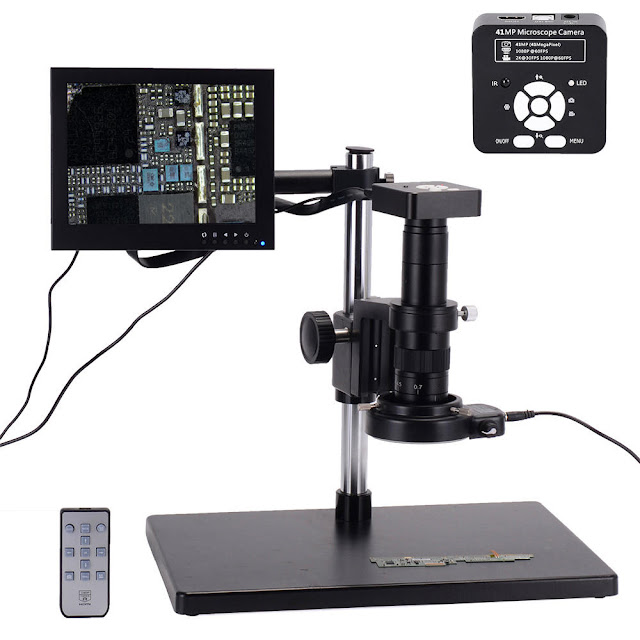 HAYEAR 41MP HD USB Digital Industry Video Microscope Camera Set with Big Boom Stereo Table Stand 