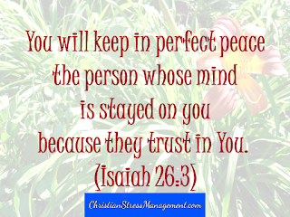 You will keep in perfect peace the person whose mind is stayed on you because they trust in You. Isaiah 26;3