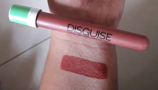 Disguise Cosmetics liquid lipstick swatch Relaxed Mocha