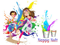 holi ke wallpaper, होली के वॉलपेपर, कार्टून कपल क्लिप आर्ट ऑन होली मुबारक 2019.