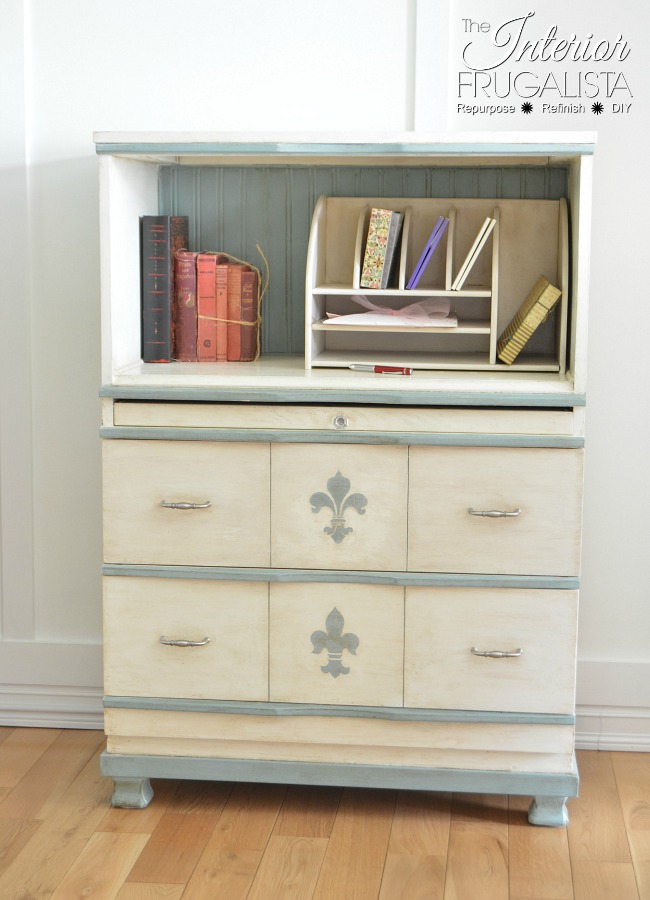 Vintage Dresser Repurposed Into Faux Secretary Desk