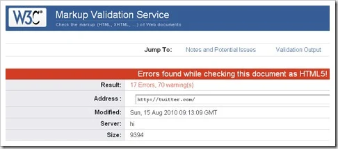 twitter invalid html