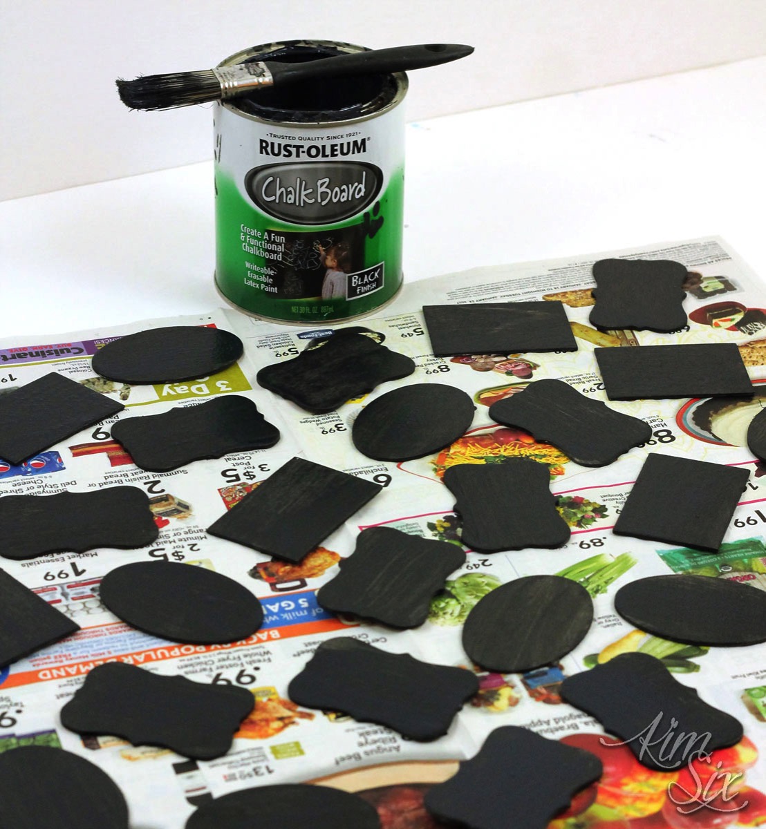 Painting mini chalkboards