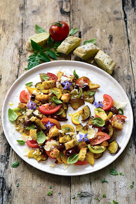 Notre salade aux légumes rôtis comme une panzanella