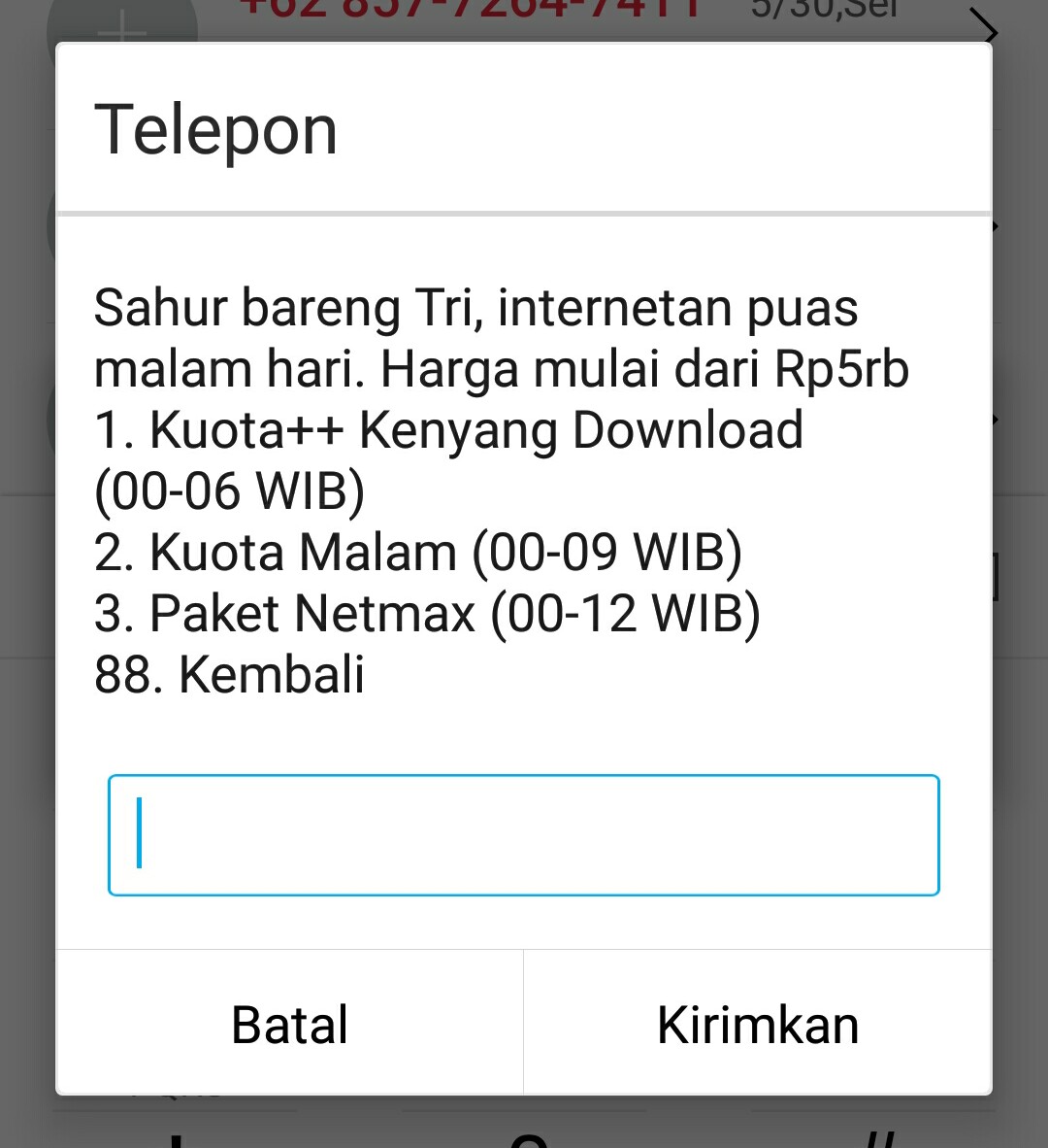 Wah Tri Luncurkan Paket Sahur Alias Paket Malam Yang Aduhai