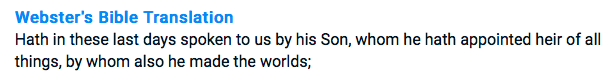 FALSE Trinitarian translation of Hebrews 1:2. 4.