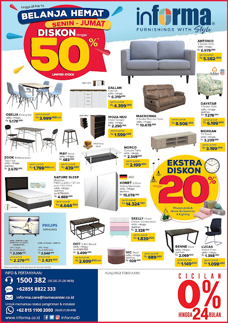 #Informa - #Promo Belanja Hemat Diskon 50% & Ekstra Diskon 20% (s.d 28 Feb 2019)