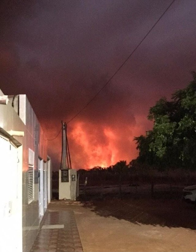 Incêndio de grande proporção atinge área de mata na zona rural de Mirangaba 