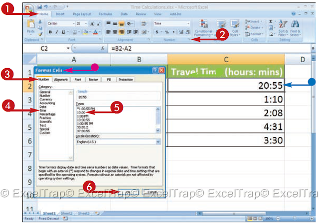 MS Excel : Perform TIME CALCULATIONS