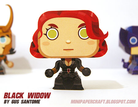 Mini Black Widow Paper Toy
