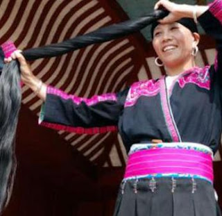 The unique village in china long hair