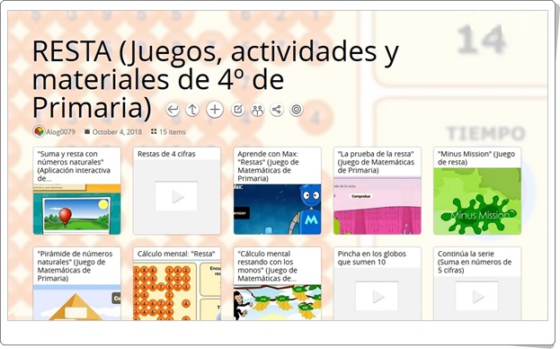 16 juegos, actividades y materiales para la práctica de la RESTA en 4º de Primaria