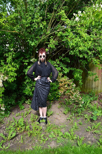 Drapey pleather skirt sewing pattern drafting neovictorian neo victorian gothic steampunk vintage retro diy fashion blogger