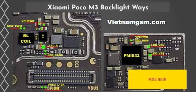 Xiaomi Poco M3 mất đèn màn hình