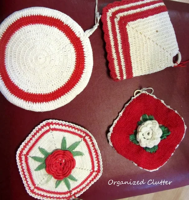 Crocheted Potholders www.organizedclutterqueen.blogspot.com