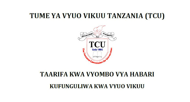 Taarifa Kwa Umma Toka Tume ya Vyuo Vikuu Tanzania (TCU)