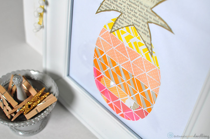 Pineapple Washi tape print, Delineate Your Dwelling ‪#‎pineapple‬ ‪#‎washitape‬ ‪#‎wall‬ decor ‪#‎neon‬