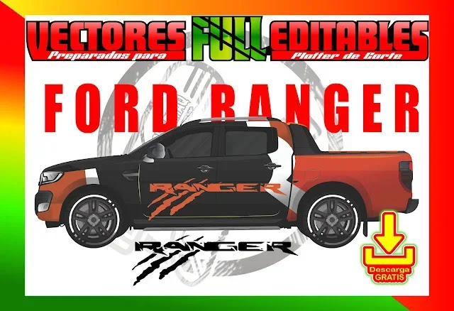 Camioneta Ford Ranger Editable