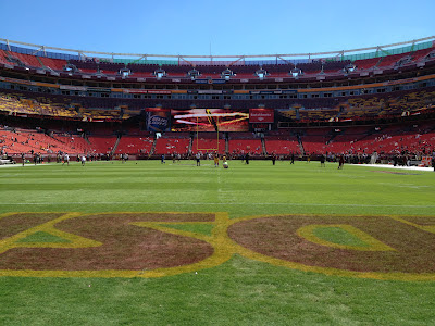 On the field before a Washington Redskins game