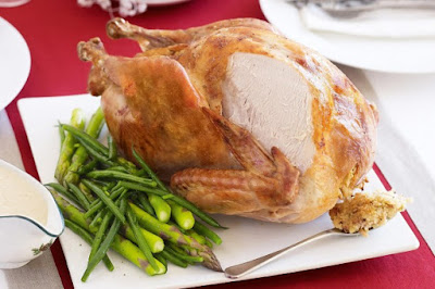 Roast turkey with lemon tarragon stuffing and bread sauce  meal ideas