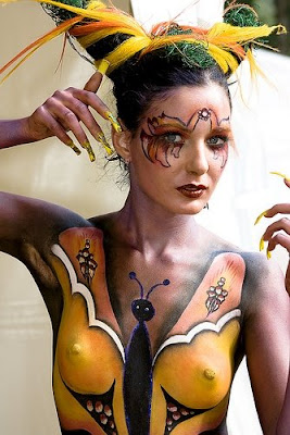 Art Body Painting On A Sexy Woman