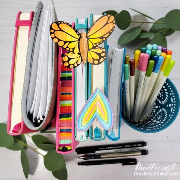 Keep track of your place in your favorite read...keep track of the day of the week in your planner...or just make a piece of art for the bookshelf with this fun folded butterfly bookmark!