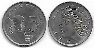 5 centavos, 1975 com linhas onduladas