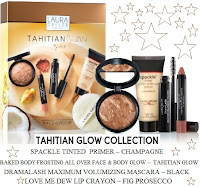 Tahitian Glow set champagne primer body bronze frosting fig prosecco dew lip crayon Laura mascara