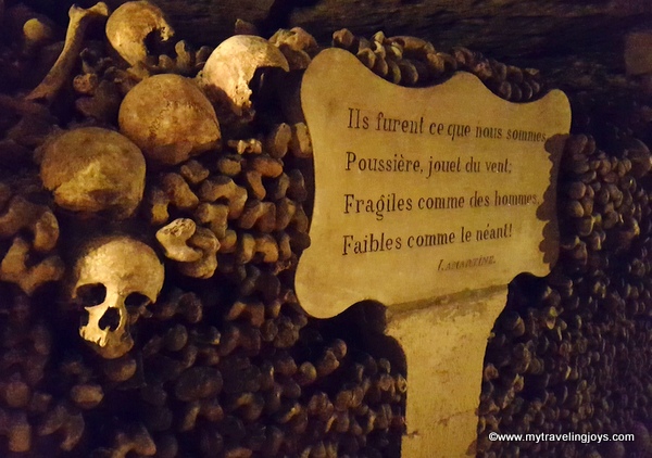 More skulls and bones in Catacombs of Paris