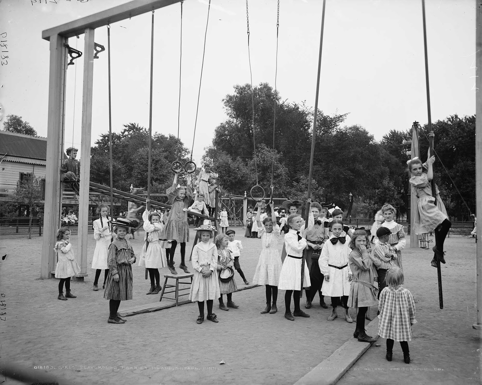 Girls' playground, Harriet Island, St. Paul, Minn. 1905.