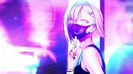 Anime Girl Mask Peace Sign