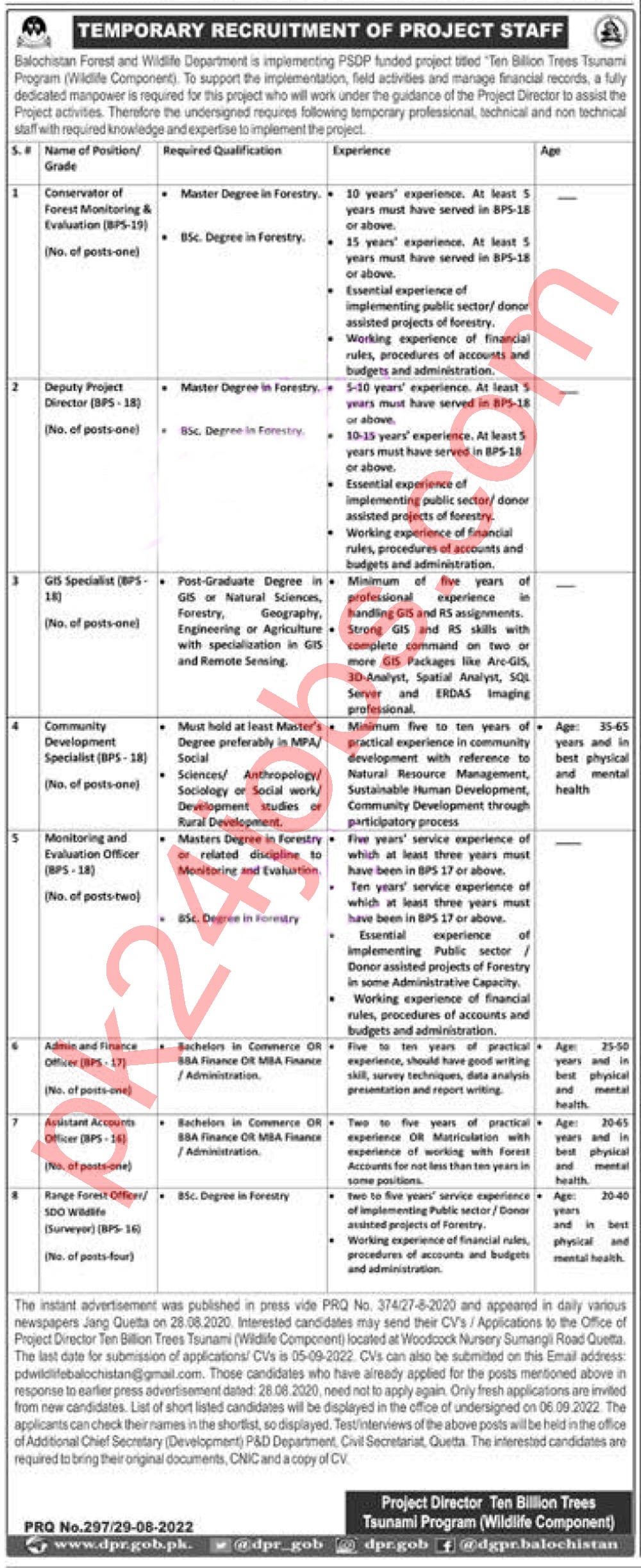 Forest and Wildlife Jobs 2022 – Government Jobs 2022