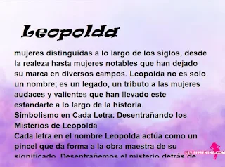 ▷ Significado del nombre Leopolda