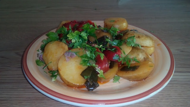 Potatoes and peppers-gluten-free and vegan dish