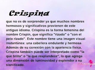 significado del nombre Crispina