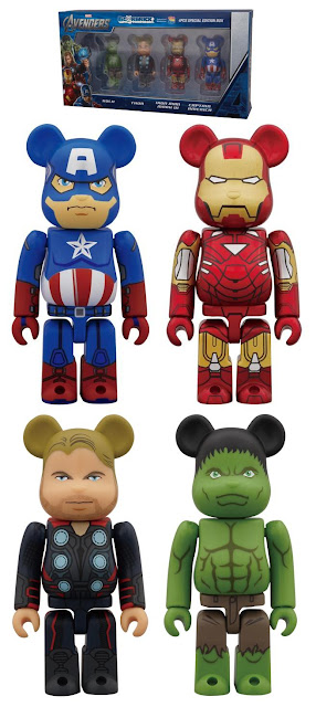 Marvel's The Avengers Movie Be@rbrick 4 Pack by Medicom - Captain America, Iron Man, Thor & Hulk