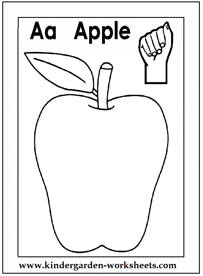 Kindergarten Worksheets: ASL Alphabets coloring pages