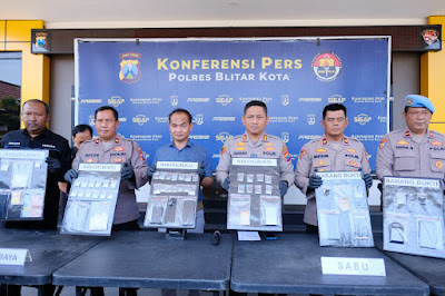 Operasi Tumpas Narkoba 2023, Polres Blitar Kota Berhasil Ungkap 10 Kasus Dan Amankan 10 Tersangka