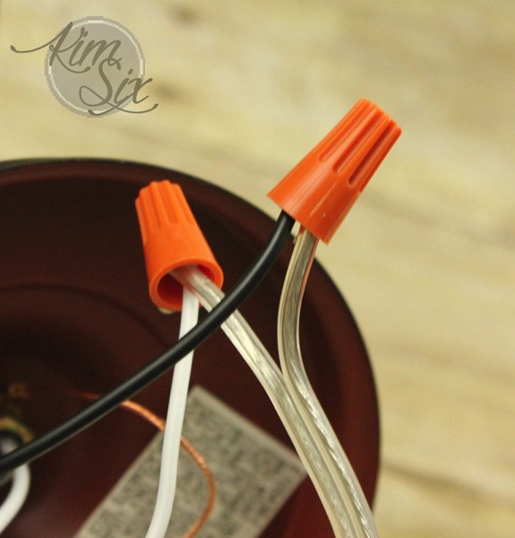 Rewiring light fixture with wirenuts
