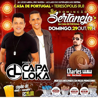 Dia 29-10 Domingão Sertanejo na Casa de Portugal de Teresópolis