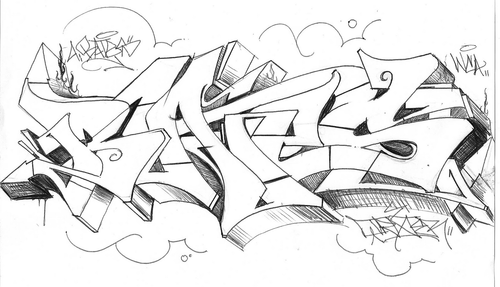 AFRO==============: Graffiti Sketch