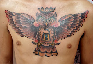 Cool Owl Tattoos On Chest Picture 6