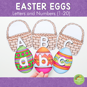 Easter Eggs Letters and Number Cards
