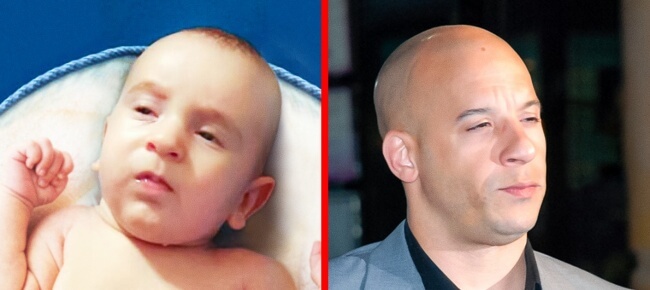 11 Funny Pictures Of Babies Who Resemble Popular Celebrities - My son looks just like Vin Diesel.
