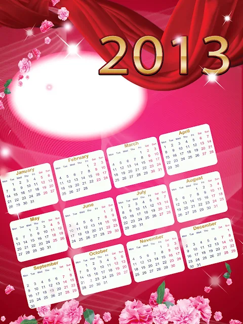 Calendario del año 2013 para fotomontajes