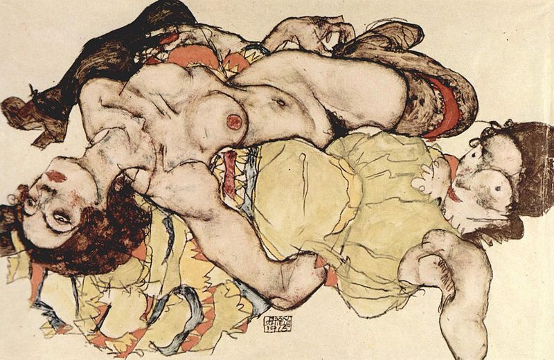 Egon Schiele, Zurückgelehnte Frau, or Two Women, 1915