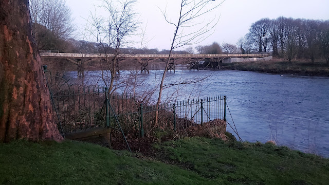 View of the River Ribble and the Old Tram Road Bridge