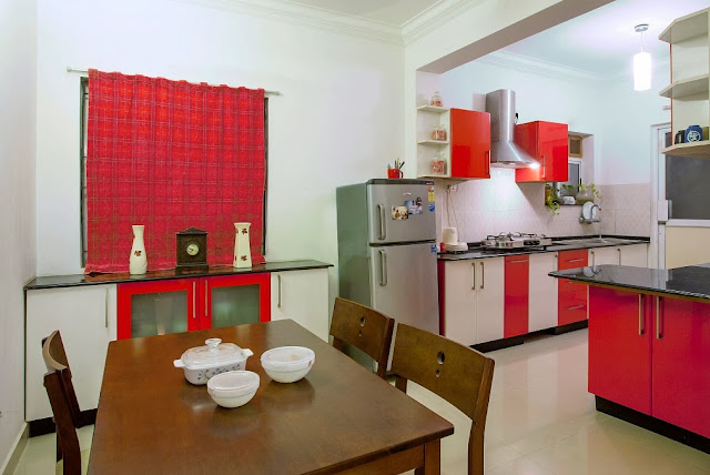 Red and White Kitchen