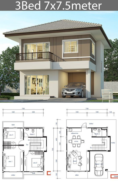 Koleksi Desain Denah Rumah 2 Lantai Lengkap dengan Tampak 